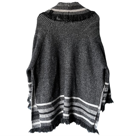 Anthropologie Oversized Fringe Western Sweater Cardigan Kimono - Picture 5 of 10